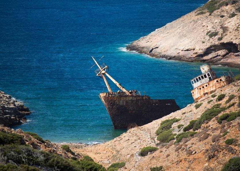 Shipwreck Amorgos Perfect spot for freediving in greece