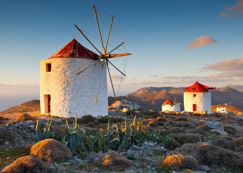 Windmills Chora Amorgos , greece